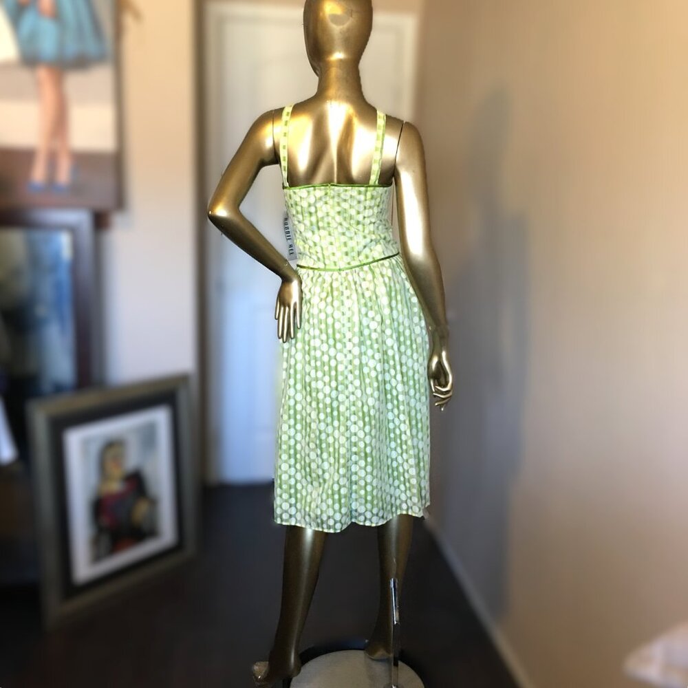 ROBBIE BEE 🪞 Fit & Flare green polka dot dress 🪞 NEW WITH TAGS!! - Picture 6 of 12
